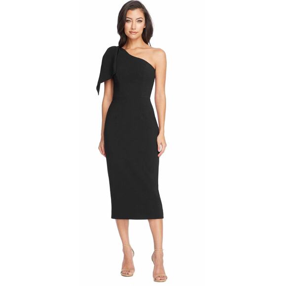 Dress the Population XXL black one shoulder midi dress - Picture 1 of 6